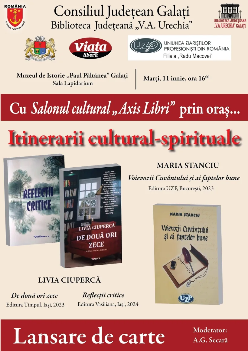 Marți, triplă lansare de carte la Muzeul de Istorie din Galați