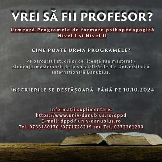 VREI SĂ FII PROFESOR?
