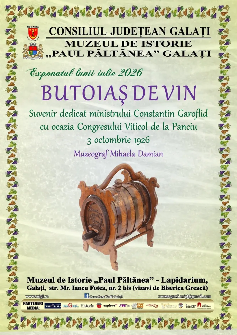 Butoiaș de vin din 1926, exponatul lunii la Muzeul de Istorie din Galați