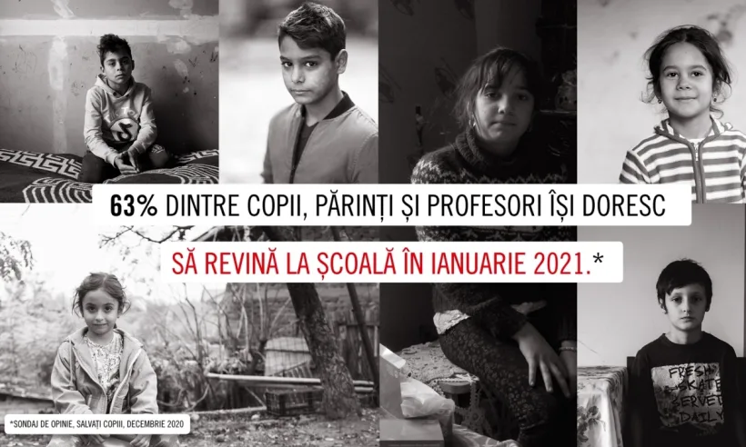 Sondaj Salvați Copiii: 63% dintre copii, părinți și profesori își doresc să revină la școală în ianuarie 2021