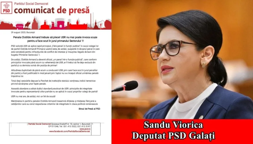 Deputatul Viorica Sandu: De astăzi Clotilde Armand a devenit oficial ”un penal în funcție publică”!