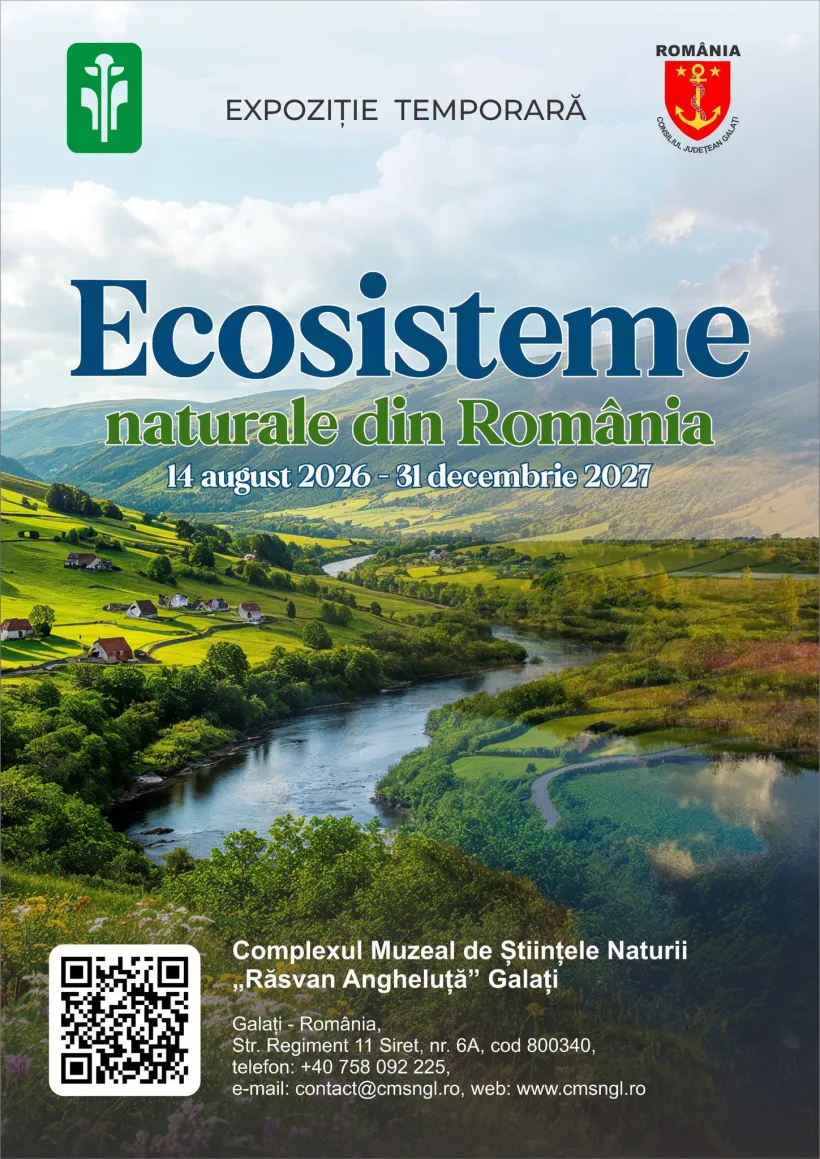 „Ecosisteme naturale din România”, o nouă expoziție la Complexul Muzeal de Științele Naturii din Galați