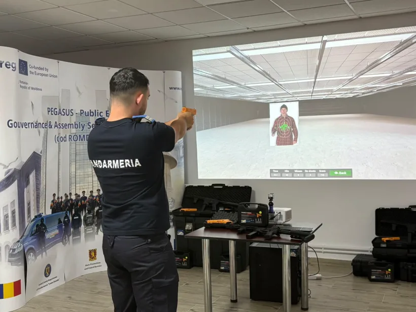 Simulator tactic modern pentru jandarmii gălățeni, achiziționat prin fonduri europene