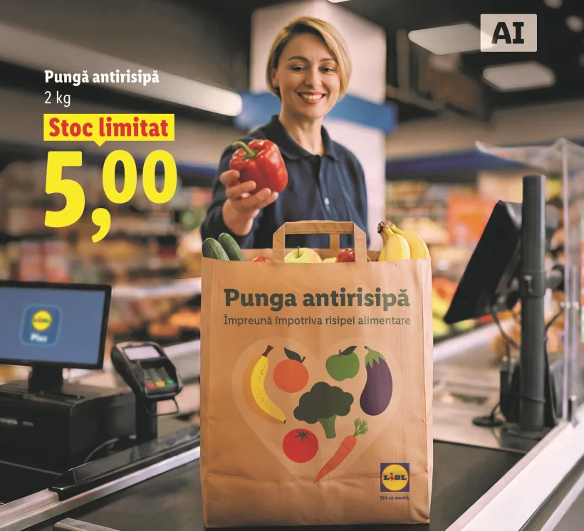 „Pungi antirisipă” la un lanț de supermarketuri